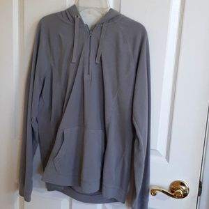Grey fuzzy quarter zip hoodie
